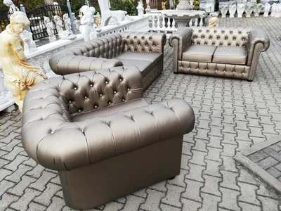Produktbild von Design Chesterfield 3+2+1 Sofagarnitur Leder Sofa Set Garnitur Couch Polster Neu