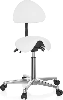 Produktbild von hjh OFFICE Sattelhocker TOP WORK 20 Rollhocker Arbeitshocker, Ergonomischer Hocker für Büro Praxis Homeoffice, Kunstleder