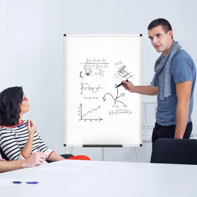 Produktbild von Whiteboard mit Ständer und Flipchart - magnetisch und abwischbar - 900 x 600 mm