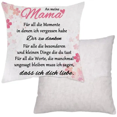 Produktbild von Kissenbezüge für Mama, 45 x 45 cm, Dekokissen mit Taschen, Geschenk für die beste Mama