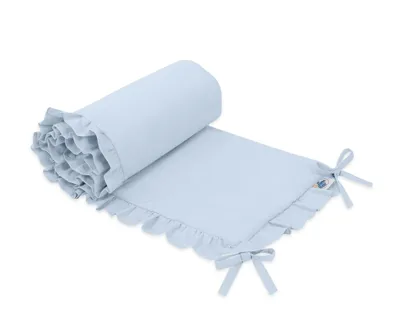 Produktbild von Universal-Babybett-Stoßstange mit Volant - blau