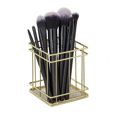 Produktbild von relaxdays 1 x Stiftehalter eckig gold