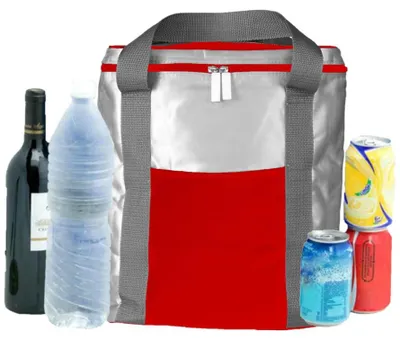 Produktbild von Kuhltasche - Grose Kuhltasche silber/rot - 15 Liter - ideal fur unterwegs
