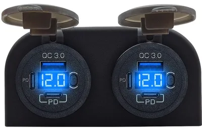 Produktbild von ProRide 12V USB-C Steckdose 6 Ports mit Schalter & Voltmeter QC3.0