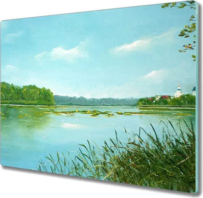 Produktbild von Coloray Herdabdeckplatte 60x52 cm Schneidebrett Kochplattenabdeckung Küchenbrett Hackbrett - Lake Forest Natur