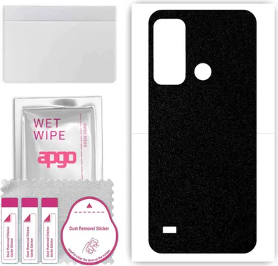 Produktbild von apgo Rückseite Schutzfolie, Skin, kompatibel mit ZTE Blade A53, Hinten Displayschutzfolie aus Vinylfolie, kratzfest, einfache Montage - Mattschwarz