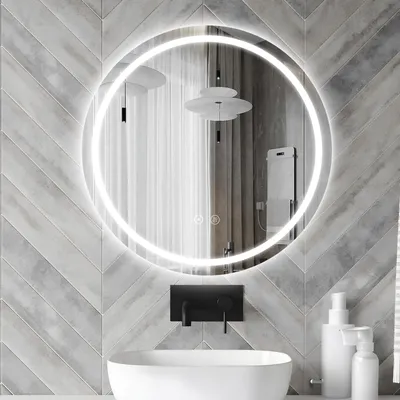 Runder LED-Badspiegel 60 cm, dimmbar, Touch-Schalter