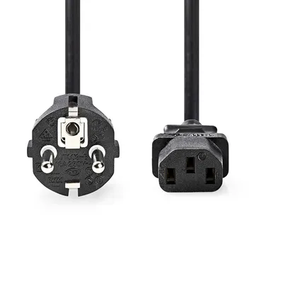 Produktbild von Nedis Stromkabel - Schutzkontaktstecker - IEC-320-C13 - Gerade - Gerade - Vernickelt - 10.0 m - Rund - PVC - Schwarz - Label