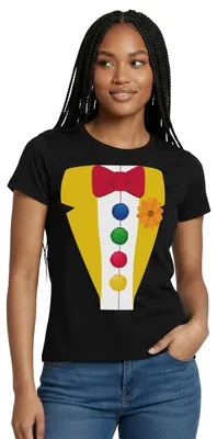 Produktbild von Spreadshirt Fasching Clown Kostüm Karneval Outfit Frauen T-Shirt, S, Schwarz