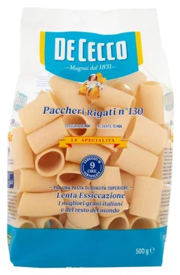 Produktbild von 4x Pasta De Cecco Le specialita' 100% Italienisch Paccheri Rigati N°130 Nudeln 500g + Italian Gourmet Polpa 400g