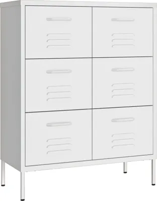 Produktbild von vidaXL Schubladenschrank Weiß 80x35x101,5 cm Stahl