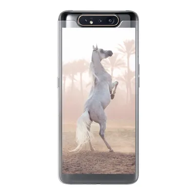 Produktbild von MuchoWow® Handyhülle Schutzhülle Hülle für Samsung Galaxy A80 Pferd - Sand - Palme Silikon Softcase Handy Hülle - Schutzdeckel