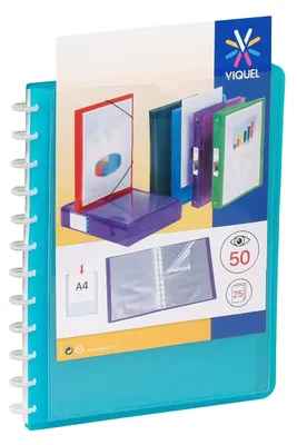 Imagen del producto de Viquel - Carpeta tipo geode, formato A4, con bolsillos extraíbles, 50 hojas, color azul