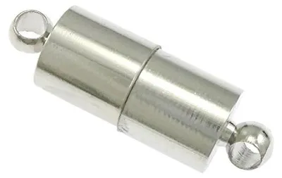 Magnetverschluss Messing 20 mm silber, 4 Stück