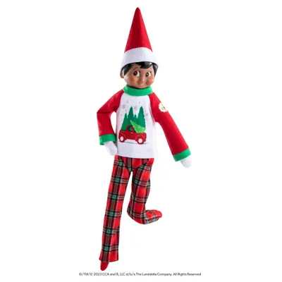 Produktbild von Elf On The Shelf Pyjama Bäume und Bauernhof für Puppen - Weihnachtsoutfit