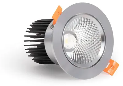 Produktbild von LED Downlight Einbaustrahler 15W Rund COB CRI90 Ausschnitt Ø 90 mm Silber No Flicker 4000K Neutralweiß