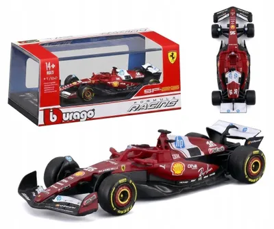 Imagen del producto de Bburago, Ferrari SF-25, 2025, Charles Leclerc, modelo a escala 1:64, Fórmula 1, artículo de colección, color rojo