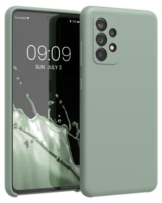 Produktbild von kwmobile Handyhülle für Samsung Galaxy A52 / A52 5G / A52s 5G Hülle - Case Silikon - Kabelloses Laden - Schutzhülle Cover in Graugrün