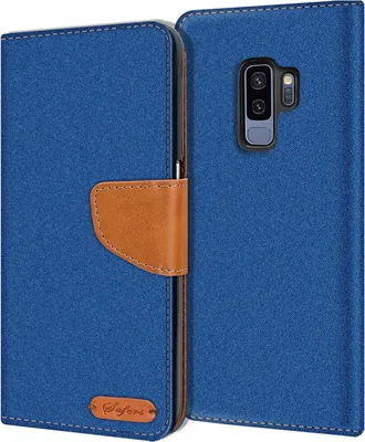 Produktbild von Handy Hülle Samsung Galaxy S9+ Tasche Wallet Flip Case Schutz Hülle Stoff Cover