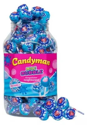 Imagen del producto de Mister Bubble Knotsen: Pintalabios con sabor a chicle, 100 unidades por envase (caramelos con forma de pintalabios rellenos de chicle)