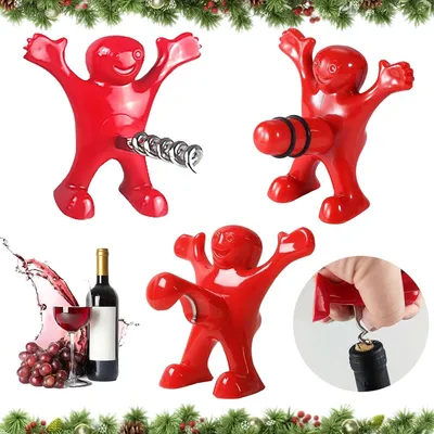 Image de Ensemble de bouchons pour bouteilles de vin, 3 pièces, tire-bouchon multifonctionnel, pour le vin et la bière
