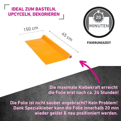 Produktbild von Klebefolie Orange - 45x150cm