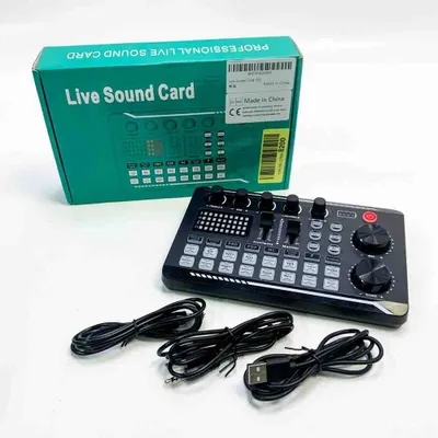 Produktbild von Live-Soundkarte und Audio-Interface mit DJ-Mixer-Effekten und Sprach-Wechsler, F998 Bluetooth Stereo Audio Mixer, für Live Youtube Streaming, PC, Aufnahmestudio und Gaming