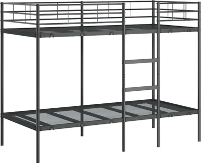 Obrázek produktu pro vidaXL Patrová postel bez matrace černá 90x200 cm ocelová