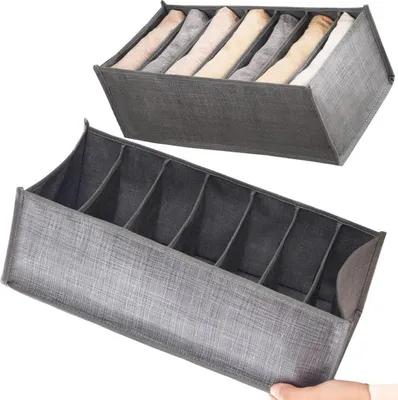Obrázek produktu pro Organizér pro oblečení šedý, látka, 35x17x12 cm