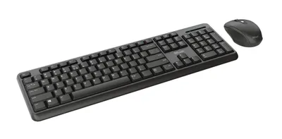 Obrázok produktu pre Trust TKM-350, Bezdrôtový, RF Wireless, Membránový spínač kláves, QWERTY, Čierna, Obsahuje myš