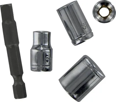 Produktbild von Satz von 4 TIVOLY-Stecknüssen Ø 6 bis 13mm + 1 Hexa-Steckschlüsselhalter 6.35 mm > 1/4 - 11501420001