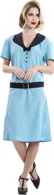 Produktbild von Stilvolles Sekretärinnen-Kostüm aus den 50er-Jahren blau-schwarz S (38)