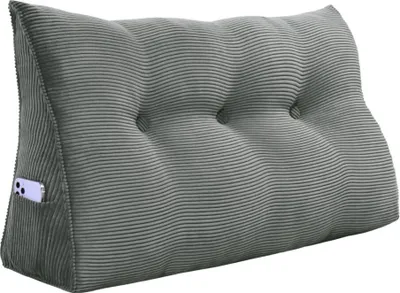 Produktbild von Großes ergonomisches Keilkissen Kopfteilkissen aus Cord, Lesekissen, Keilkissen, Rückenkissen, Ruhekissen, Dekokissen