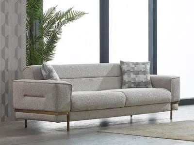 Produktbild von Luxus Couch Dreisitzer Sofa Sofas 3-Sitzer  Couchen Polster Design Beige Lounge
