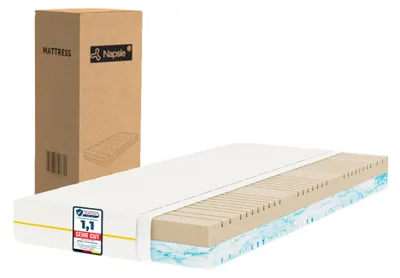 Productafbeelding van NAPSIE Matras, 140x200 cm (Medium en Zacht), 7-zone schuimmatras