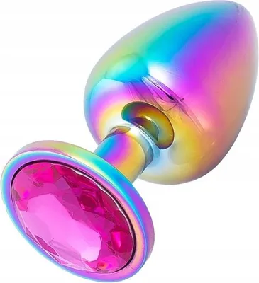 Produktbild von Sensual A64 Analplug aus Metall mit rosa Kristall, 7 cm