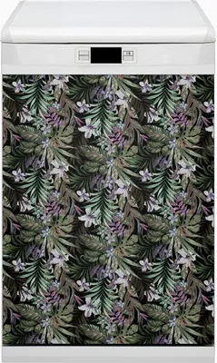 Produktbild von Dekorative Magnetmatte Küche Geschirrspüle 45x80 cm  Magnet für Spülmaschine  - Palmenblumen