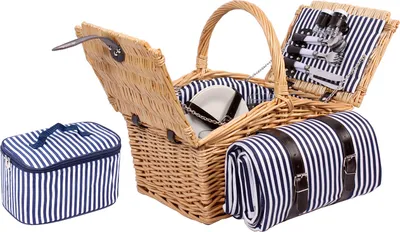 Produktbild von Weiden - Picknickkorb für bis zu 4 Personen mit Decke und Kühltasche - Komplettsett