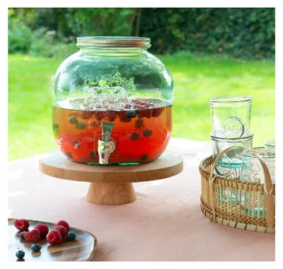 Produktbild von Getränkespender mit Zapfhahn 23x24cm Glas 6l Transparent Grau