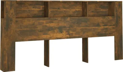 Produktbild von vidaXL Kopfteil mit Ablagen Räuchereiche 220x18,5x104,5 cm