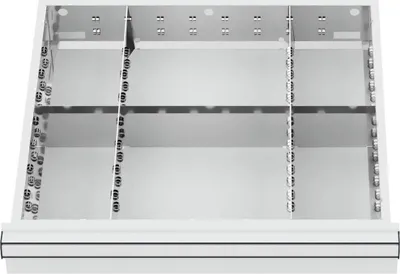 Produktbild von STIER Schubladeneinteilung Metalleinteilung BLH 75 mm Innenmaß 500x450 mm 6 Fächer