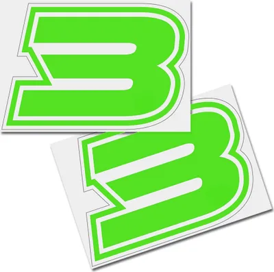 Produktbild von Startnummer Aufkleber 2er Set, Schrift Brünn, # 3, grün