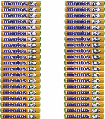 Produktbild von Mentos Kaudragees Fanta Dragees mit Orangengeschmack 37g 40er Pack