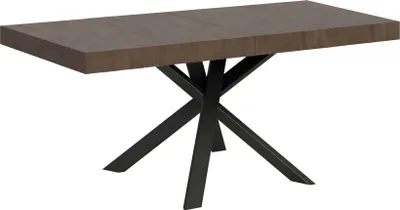 Produktbild von Ausziehbarer Tisch 90x90/194 cm Clerk Premium Walnussplatte - Beine in Anthrazit
