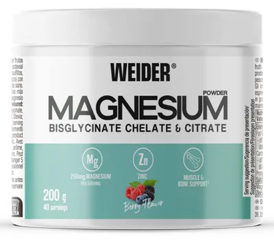 Image de Magnésium - Weider - Magnesium Powder (200g) - Saveur Berry