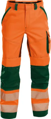 Produktbild von DASSY® Odessa Sommer Warnschutzhose mit Kniepolstertaschen NEONORANGE/FLASCHENGRÜN Gr.54 Länge: STANDARD
