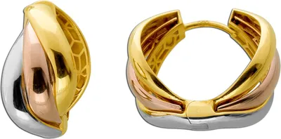 Produktbild von Trinity Creolen Tricolor Gold Weißgold Rosegold 585 14K