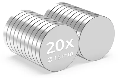 Obrázok produktu pre ECENCE Neodymové magnety, 20 kusov - Okrúhle supermagnety - Extrémne silné