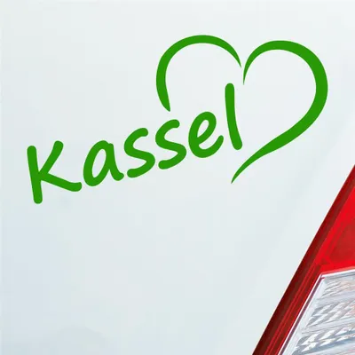 Produktbild von Auto Aufkleber Kassel Herz Stadt City Liebe Love Heimat 16,5x8 cm Hellgrün Sticker Heckscheibenaufkleber