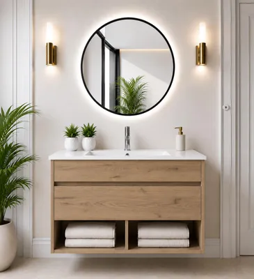 ORIGEN BATH NEBARI Hänge-Badmöbel mit Waschbecken 90x45 cm, Estepa